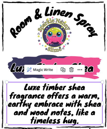 Luxe timber shea ~ Room & Linen spray